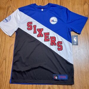 NBA 76ers Jersey Shirt Men's Medium Colorblock Short Sleeve Sixers NWT